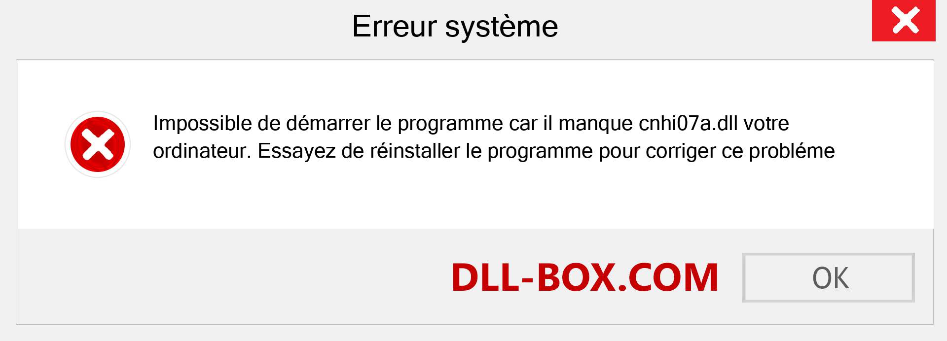 Le fichier cnhi07a.dll est manquant ?. Télécharger pour Windows 7, 8, 10 - Correction de l'erreur manquante cnhi07a dll sur Windows, photos, images